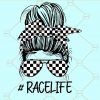 Messy bun racelife svg