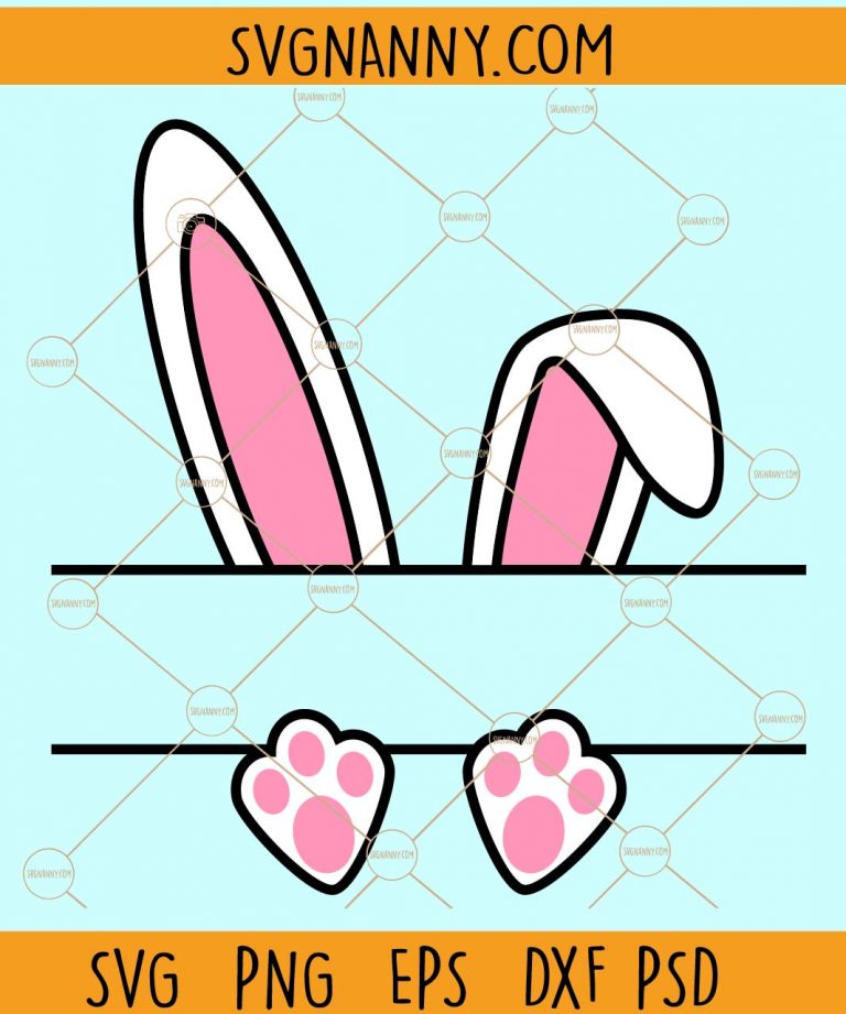 Easter name frame svg, monogram svg, happy easter svg, Easter Bunny Svg ...