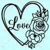 Flower love heart svg