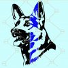 German shepherd thin blue line svg