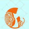 Mother cat mandala svg