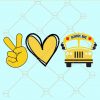Peace love school bus driver svg