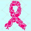 Cancer ribbon football svg