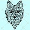 Zentangle wolf svg