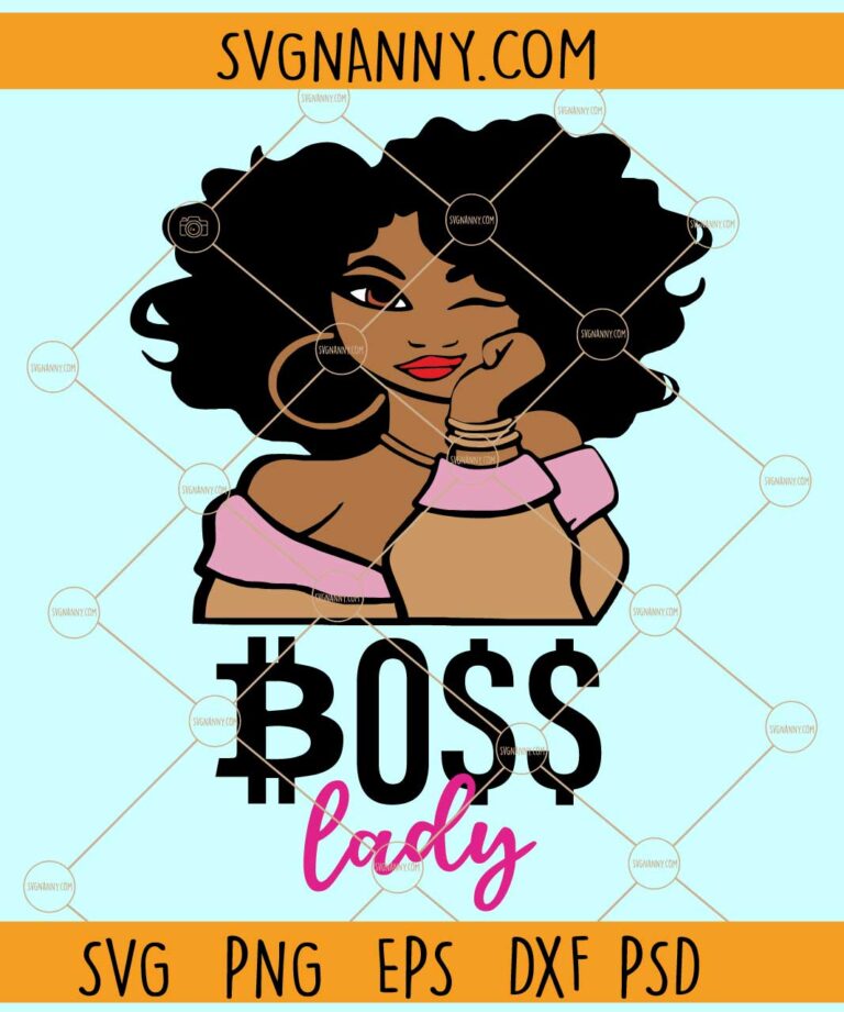 Boss Lady Svg, Afro woman svg, Afro hair svg, Black woman svg files svg ...