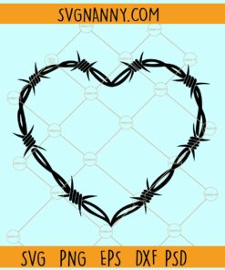 Barbed wire heart SVG, Barbed wire love heart svg, Barbed Wire Heart Png
