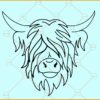 Highland Cow SVG, Highland Cow head svg, Bull Head Svg, Highland cow head svg