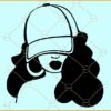 Melanin woman with baseball cap SVG, Afro Woman Cap Low Svg, Afro Woman Cap Low Silhouette svg