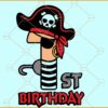 1st Pirate Birthday Svg, Pirate Number 1 svg, Birthday Number 1 svg, Pirate's hat svg