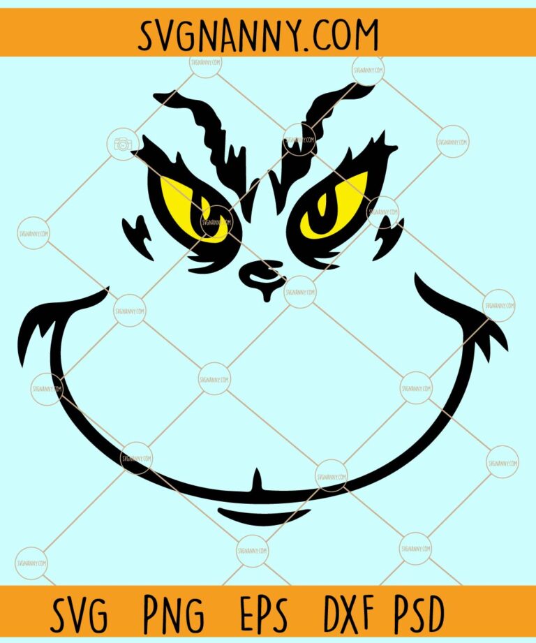 Grinch face svg, Grinch svg, Grinch Ornament svg, Grinch Smile svg ...