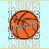 Lions Basketball SVG, Stacked Lions Basketball SVG, Lions Mascot SVG, Team spirit svg, Lions svg