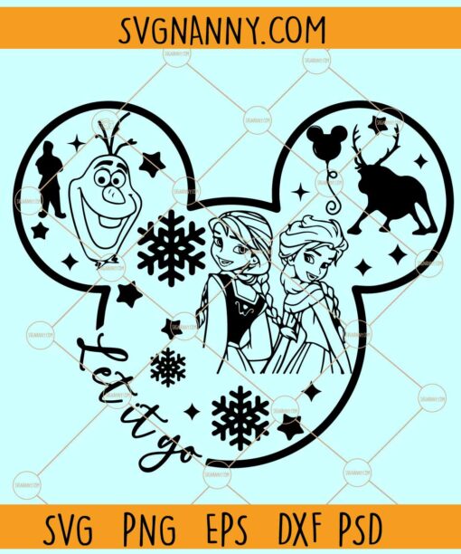 Let it go Mickey SVG, Let it Go Princess Disney Svg, Princess Disney Svg