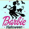 Barbie on witch broom SVG, Barbie Halloween SVG, The Witch Barbie SVG