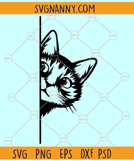 Cute Peeking Cat SVG, Cat Svg, Cute Cat Svg, Funny Cat Svg, Peeking Pet Face Svg