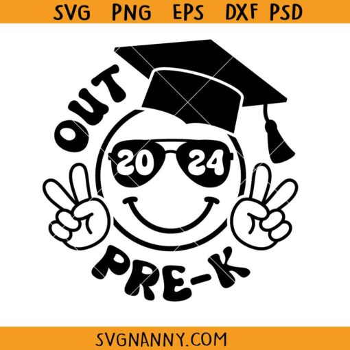 Peace Out Pre-K 2024 Groovy Retro Svg, peace out Pre K svg