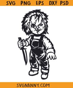 Chucky with Knife SVG, Horror Movie Character svg, Chucky Serial Killer Knife SVG