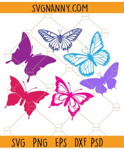 Color butterflies SVG, Butterflies Clipart SVG, Butterflies silhouettes SVG, Butterflies colorful SVG, Butterfly SVG