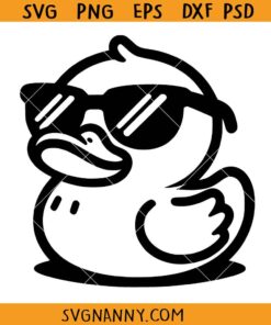 Duck with sunglasses SVG, Rubber Duck Clipart SVG, Bath Duck Silhouette SVG, Bath Duck Svg, Cruise Duck Svg