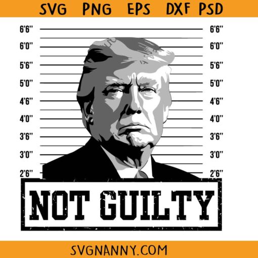 Not guilty Trump svg, Trump Mugshot SVG, Pro America Svg, Free Trump Svg, Donald Trump SVG, Trump Free SVG