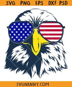 Patriotic Bald Eagle with Sunglasses SVG, American Eagle Svg, Bald Eagle With US Flag SVG, Stayin' Fly On The 4th Of July Svg