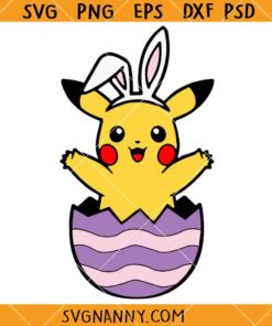 Pikachu in Easter Egg SVG, Funny Pikachu SVG, Funny Pikachu Easter SVG, Funny Easter SVG, Easter Shirt SVG, Easter Décor SVG, Christian Easter SVG