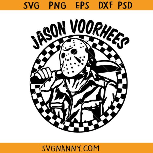 Checkered Jason Voorhees SVG, Checkered Halloween SVG, Halloween Movie character SVG