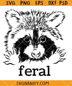 Feral Raccoon SVG, cute but feral SVG, funny raccoon SVG, stay trashy SVG     