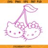 Hello Kitty Cherry svg, Hello Kitty Coquette Cherry Svg, Pink Bow Svg, Sanrio Svg, Kawaii Svg     