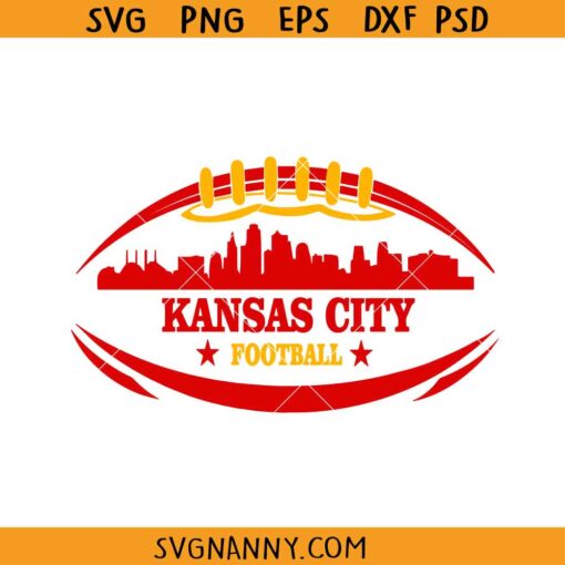 Kansas City skyline football svg, Chiefs Football SVG, Kansas City Chiefs SVG