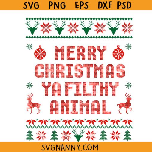 Merry Christmas Ya Filthy Animal Png svg, Christmas SVG, Home Alone Christmas Svg, Holiday SVG